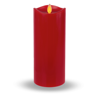 Red LED Wax Pillar Candle