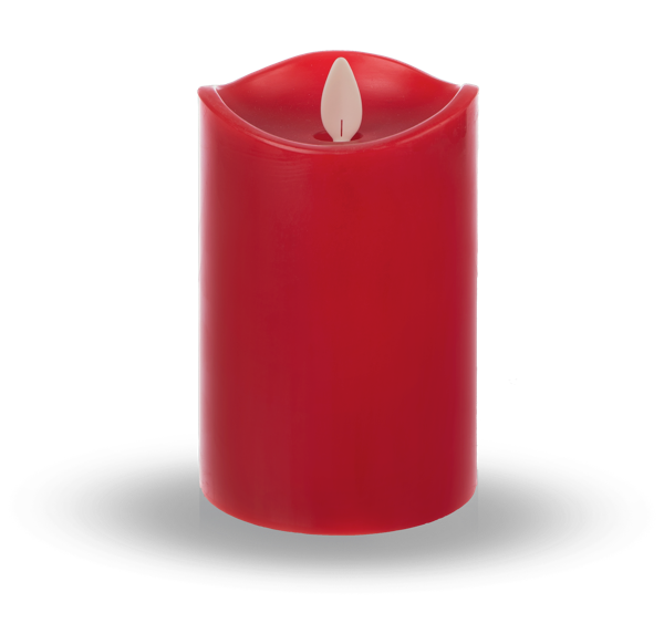 Red LED Wax Pillar Candle