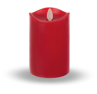 Red LED Wax Pillar Candle