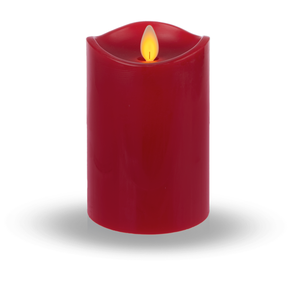 Red LED Wax Pillar Candle