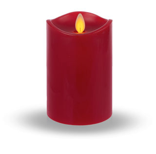 Red LED Wax Pillar Candle