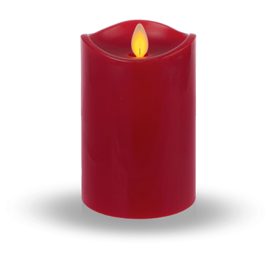 Red LED Wax Pillar Candle- 5