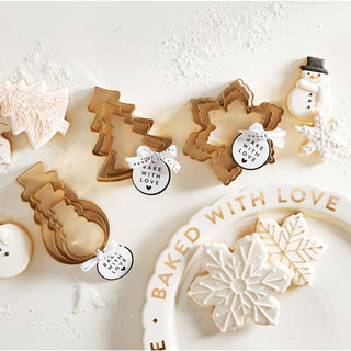 Gold Snowman Cookie Cutter Set