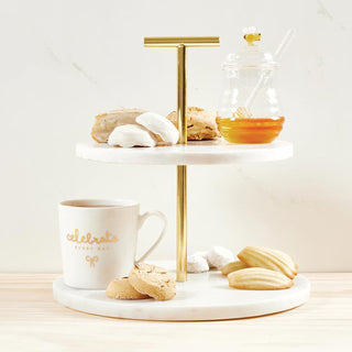 Marble and Gold Tiered Stand