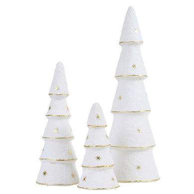 White Paper Mache Tree Set