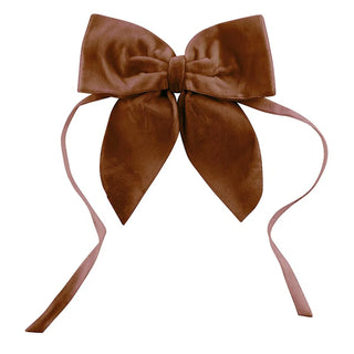 Velvet Bow Napkin Ties Set - Light Brown