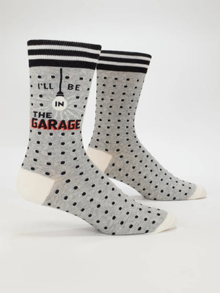 Blue Q Men's I'll Be In The Garage Crew Socks