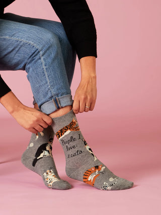Blue Q Women's People I Love: Cats Crew Socks