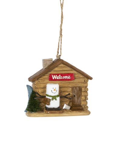 S'more Cabin Ornament - Welcome