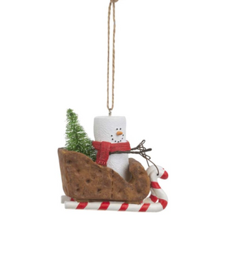 S'mores Graham Cracker Sled Ornament