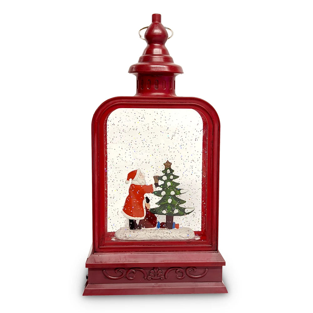 Santa With Tree Musical Water Lantern