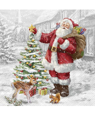 IHR Santas Xmas Tree Cocktail Napkins