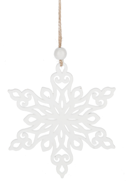Farmhouse Style White Snowflake Ornament