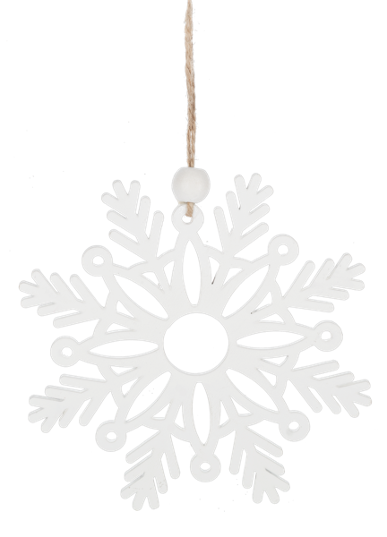 Farmhouse Style White Snowflake Ornament