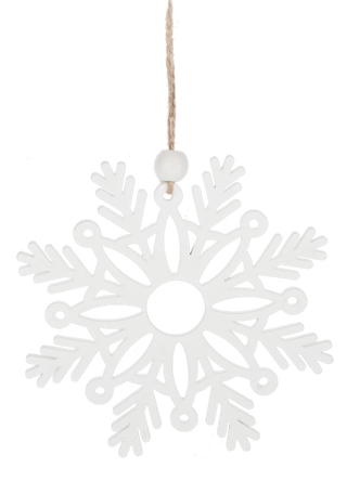 Farmhouse Style White Snowflake Ornament