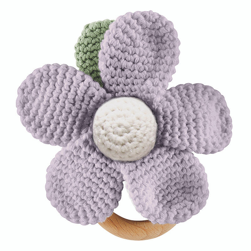 Stephan Baby Flower Knit Rattle