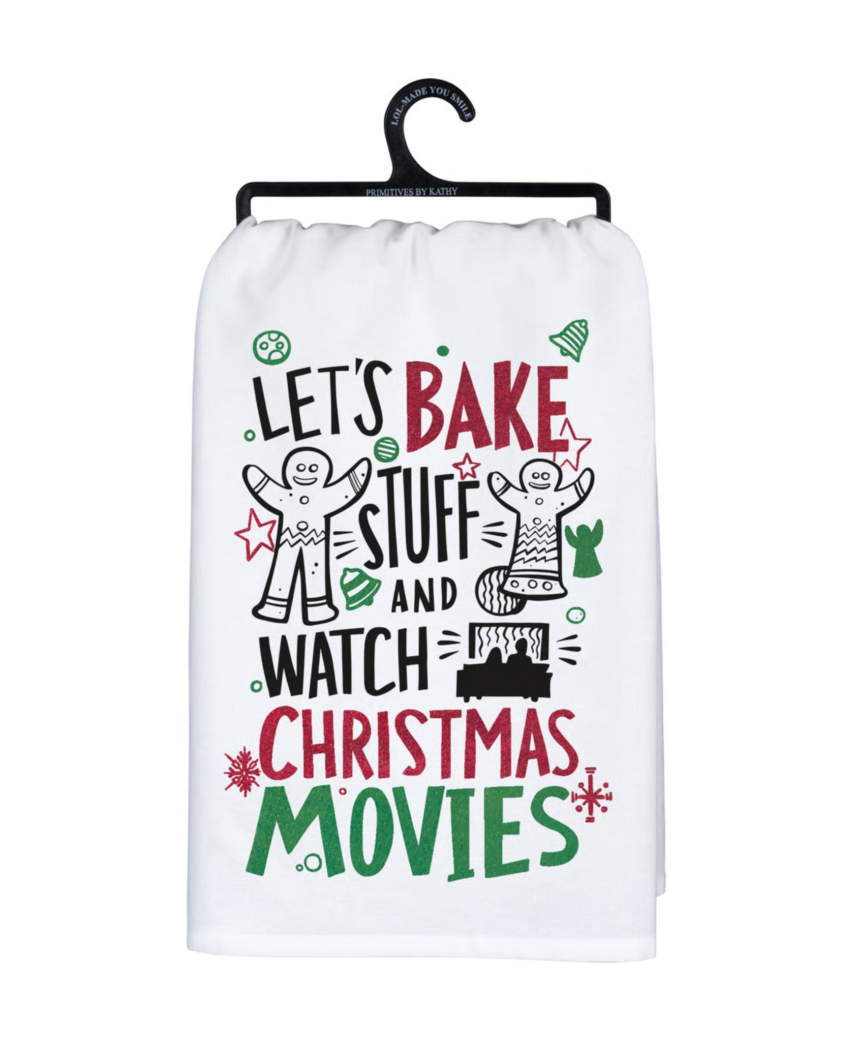 Primitives By Kathy Christmas Movies - Let's Bake Dish Towel