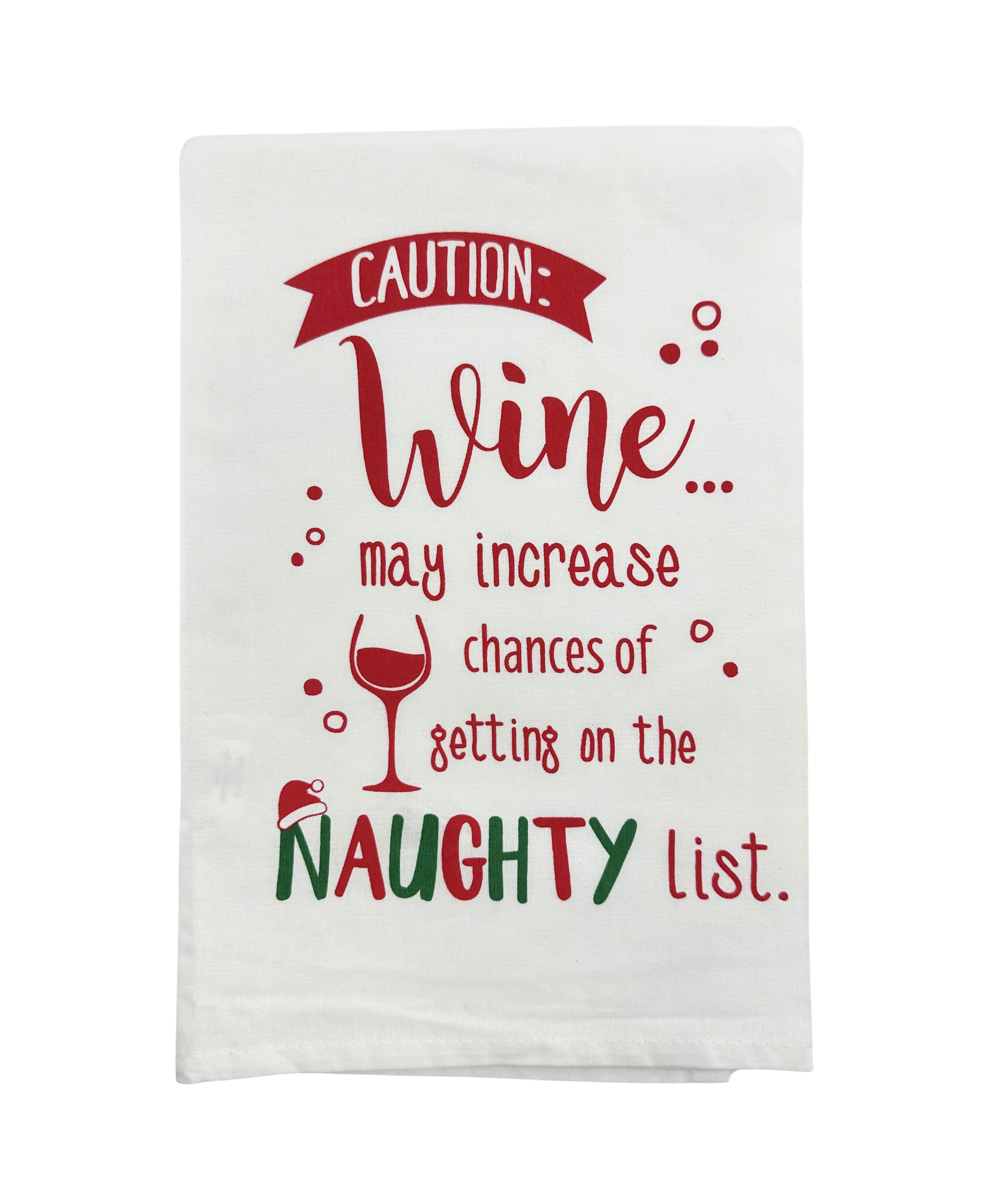 Ganz Caution Wine Dish Towel
