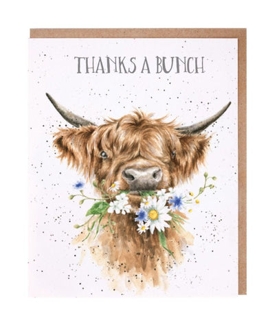 Wrendale Designs 'Thanks A Bunch' Highland Cow Thank You Card