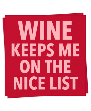 Wine List Cocktail Napkin
