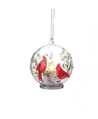 LED Glass Cardinal Ornament