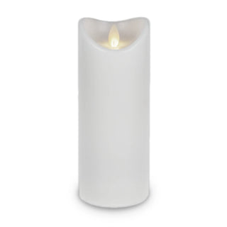 White LED Wax Pillar Candle - 8