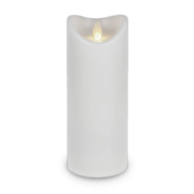 White LED Wax Pillar Candle - 8