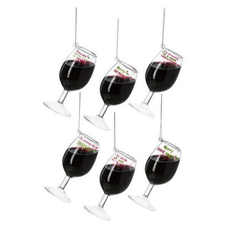 Red Wine Glass Ornaments