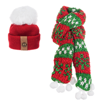 Wine Bottle Toque and Scarf Set