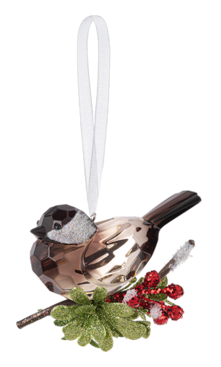 Winter Chickadee With Berrys Ornament