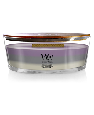 WoodWick Amethyst Sky Trilogy Candle - Ellipse (Amethyst, Suede & Smoked Jasmine)