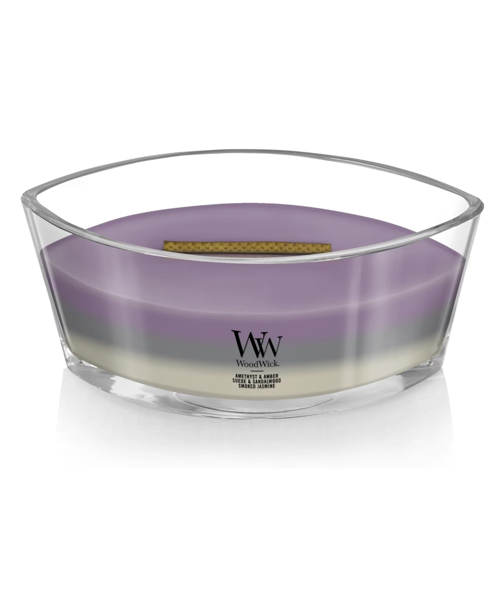 WoodWick Amethyst Sky Trilogy Candle - Ellipse (Amethyst, Suede & Smoked Jasmine)