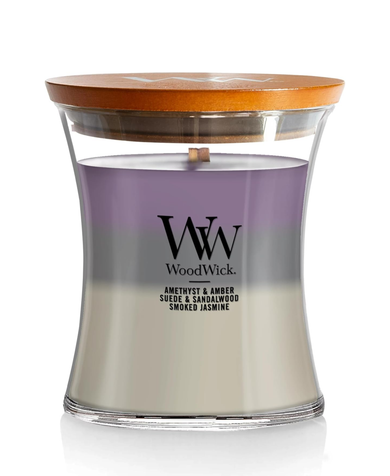 WoodWick Amethyst Sky Trilogy Candle - Medium (Amethyst, Suede & Smoked Jasmine)
