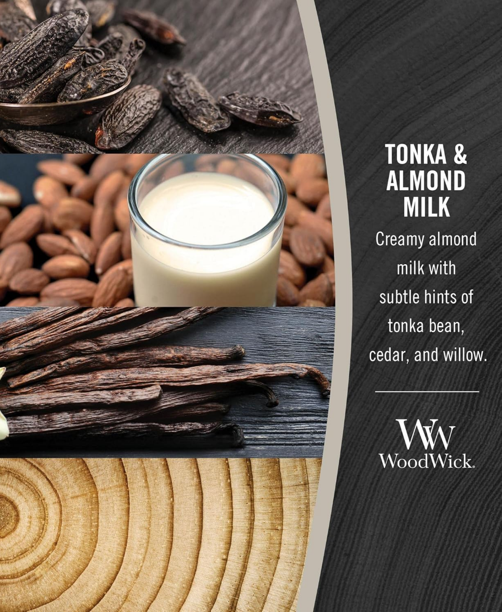 WoodWick Tonka & Almond Milk Candle - Medium