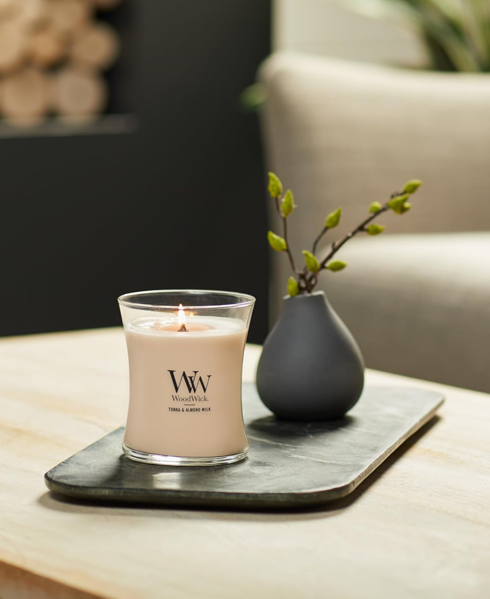 WoodWick Tonka & Almond Milk Candle - Medium