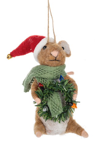 Wool Holiday Mice Ornaments