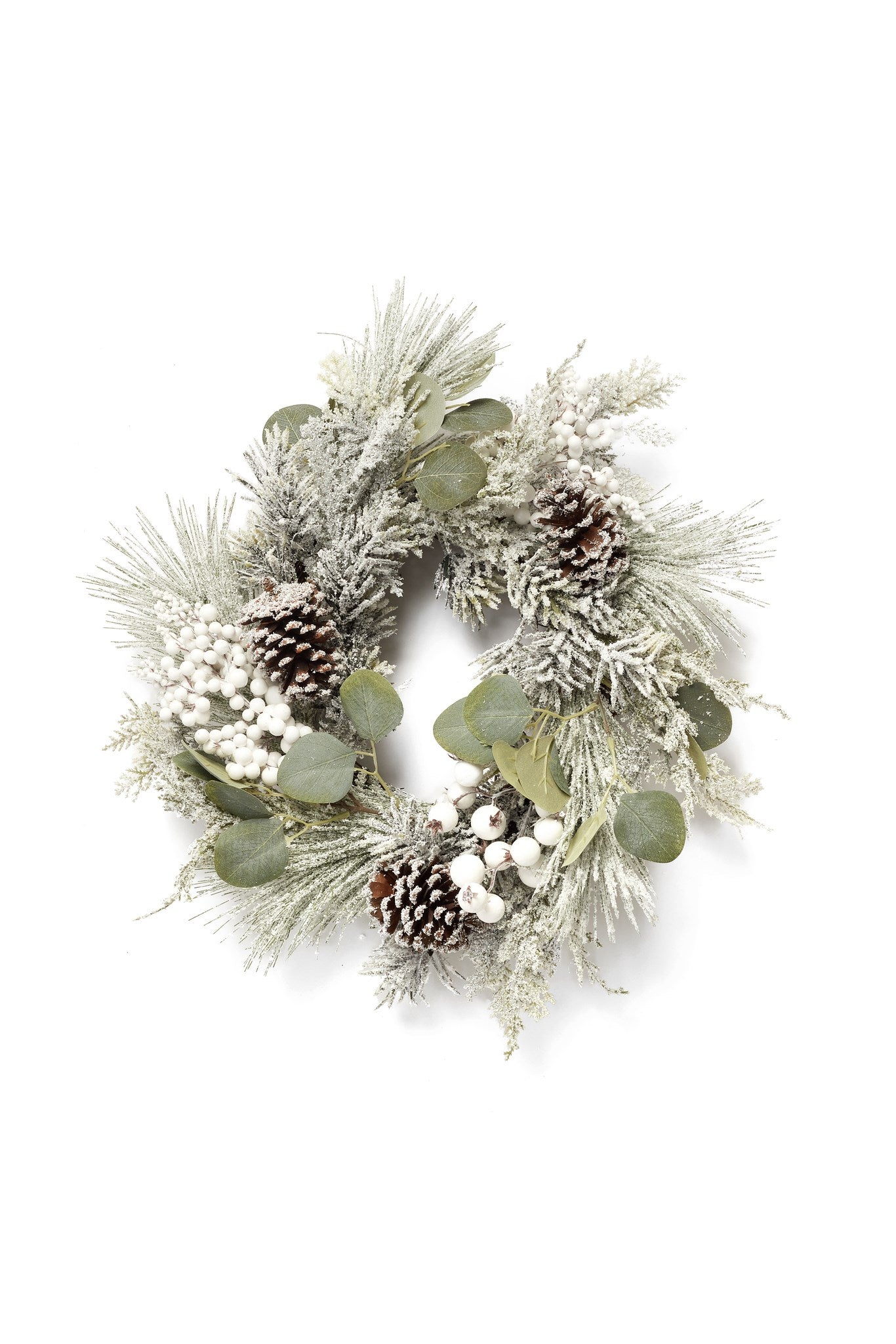 Holiday Wreath With White Berries