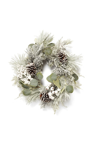 Holiday Wreath With White Berries