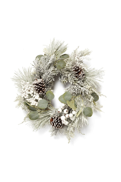 Holiday Wreath With White Berries