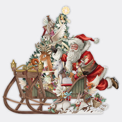 Me & McQ Woodland Sleigh 3D Pop Up Christmas Card