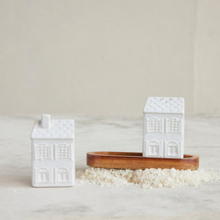 Stoneware House Shaped Salt And Pepper Shaker