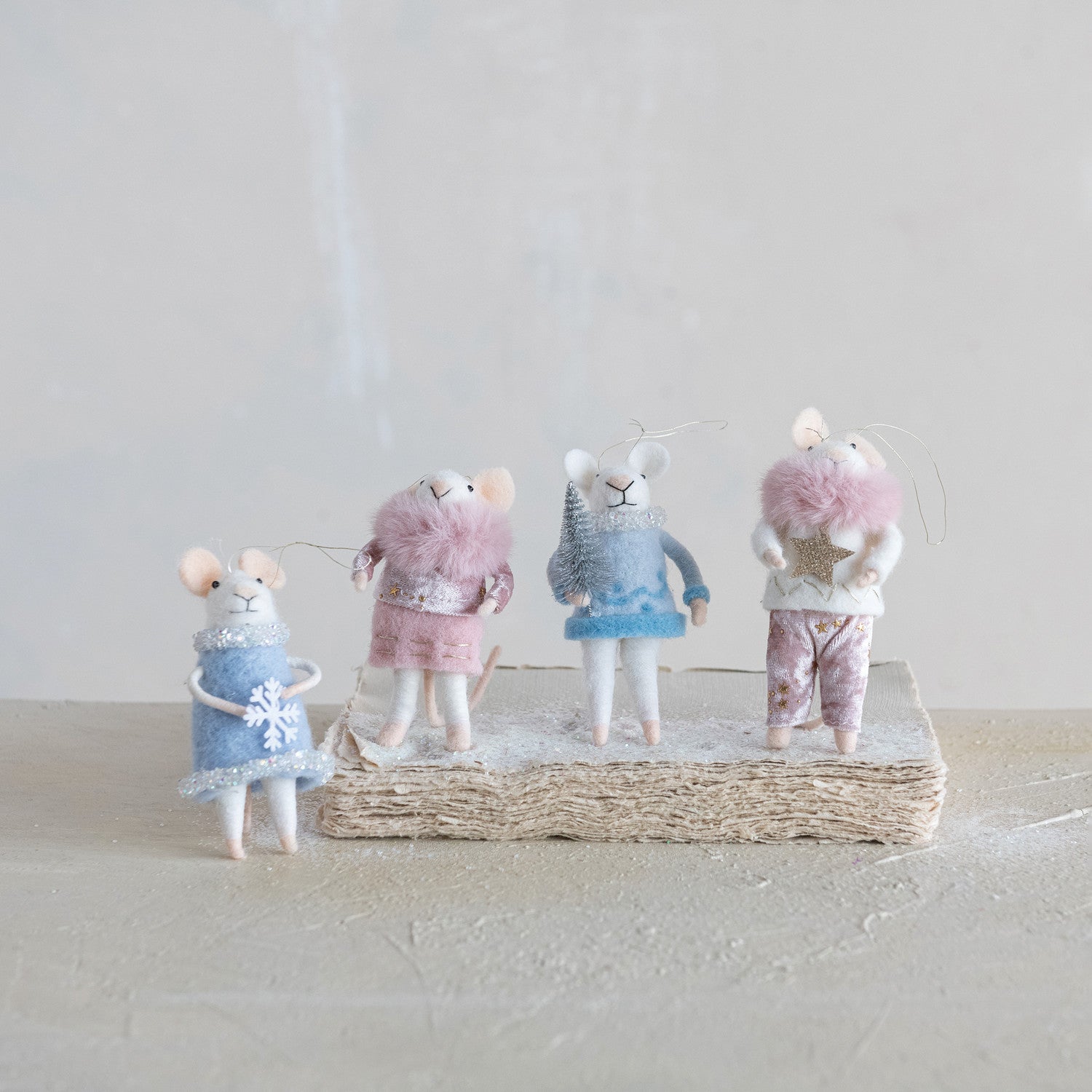 Handmade Wool Felt Mouse Ornament