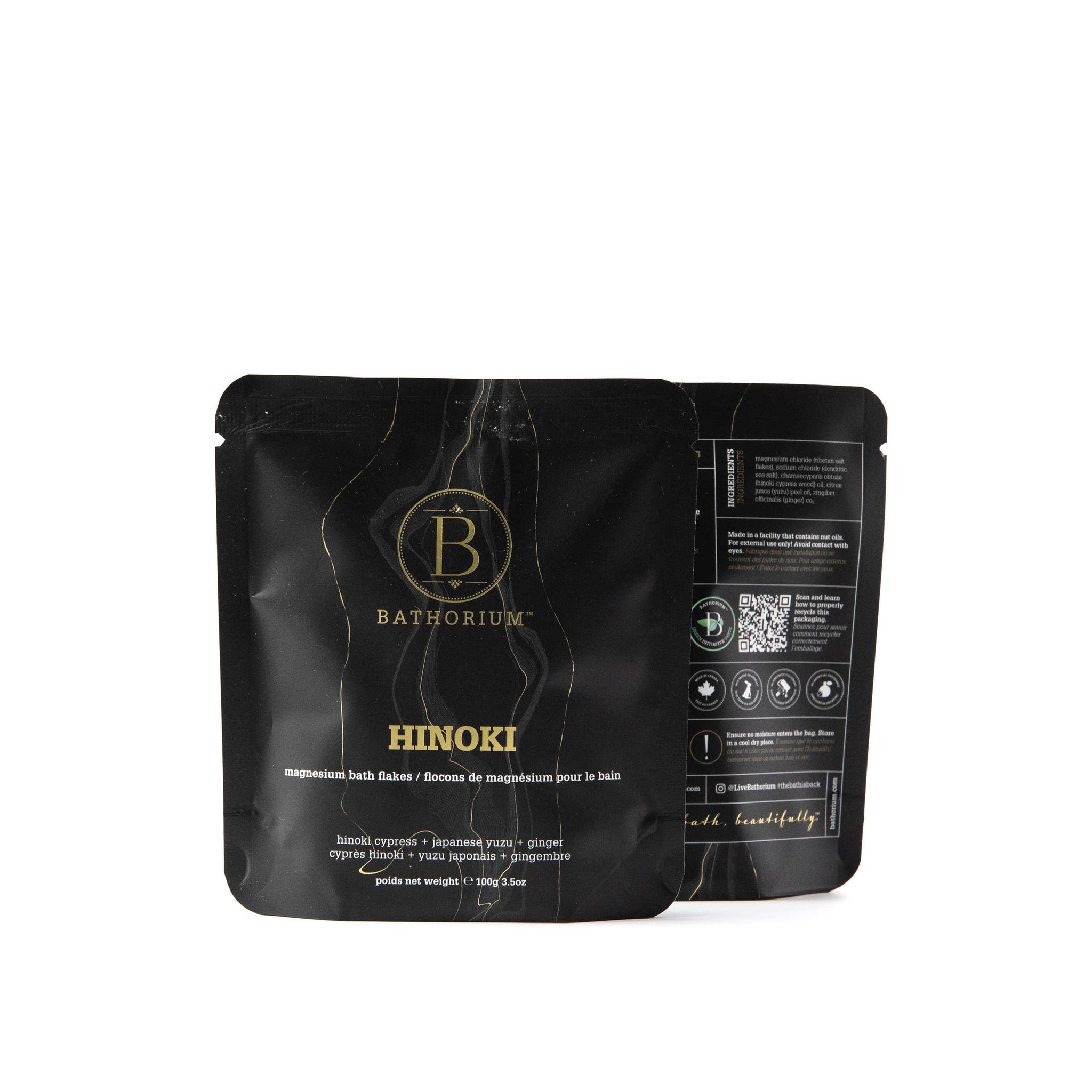 Bathorium Hinoki Magnesium Flake Soak Single Bath Soak 100g