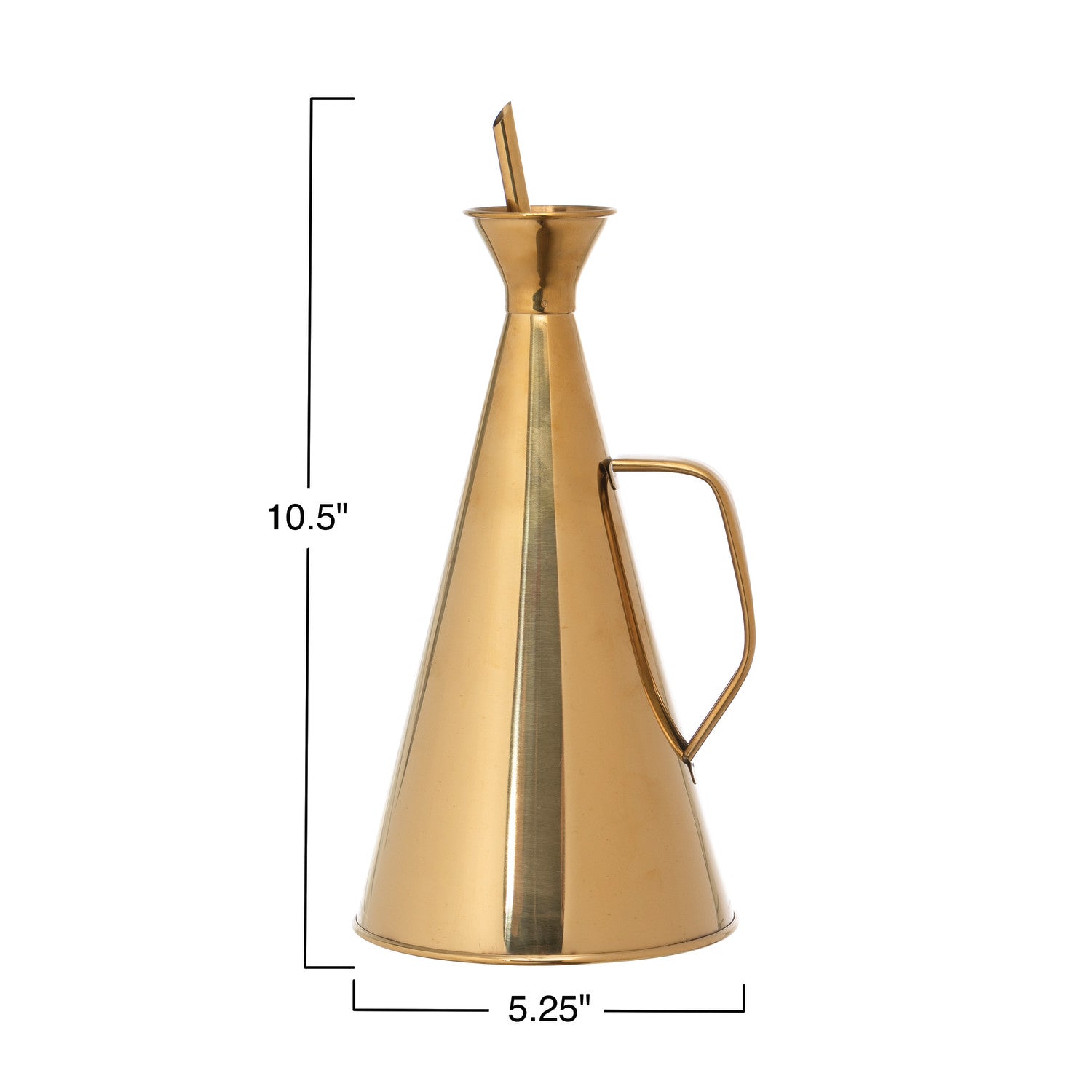Stainless Steel Oil Cruet - Gold Finish