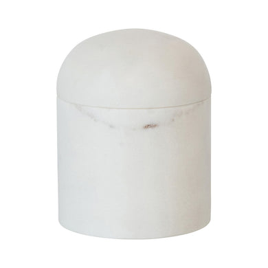 Marble Container with Lid - White
