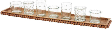 Beaded Mango Wood Votive Tray