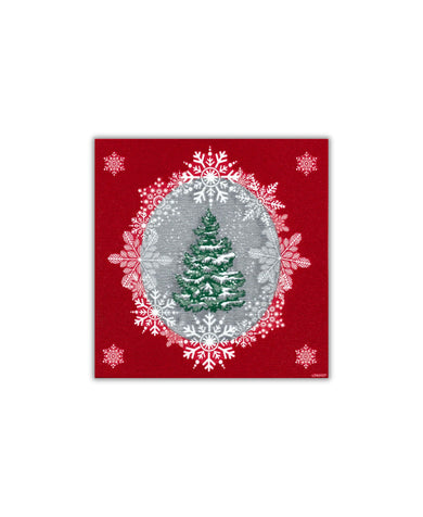 Paviot Beau Sapin Red Cocktail Napkin