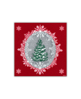 Paviot Beau Sapin Red Dinner Napkin