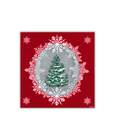Paviot Beau Sapin Red Dinner Napkin