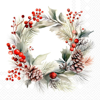 IHR Delicate Wreath Cocktail Napkin